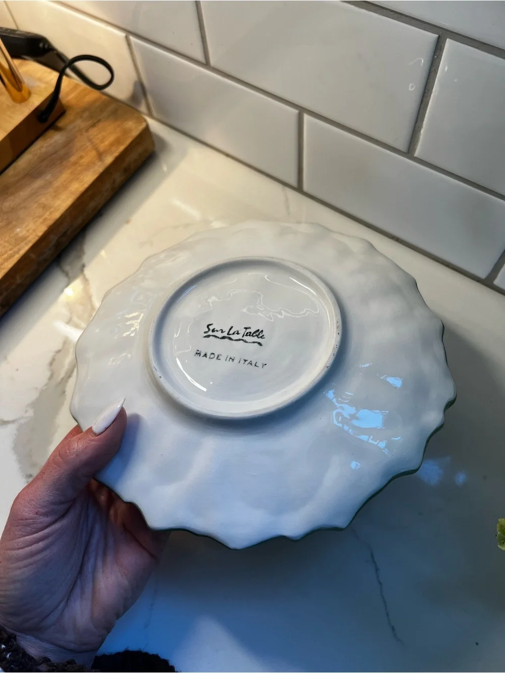 Sur La Table Artichoke plate with dip bowl made in Italy